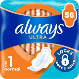 Always Ultra Normal Sanitary Pads (size 1) with wings 56 pcs