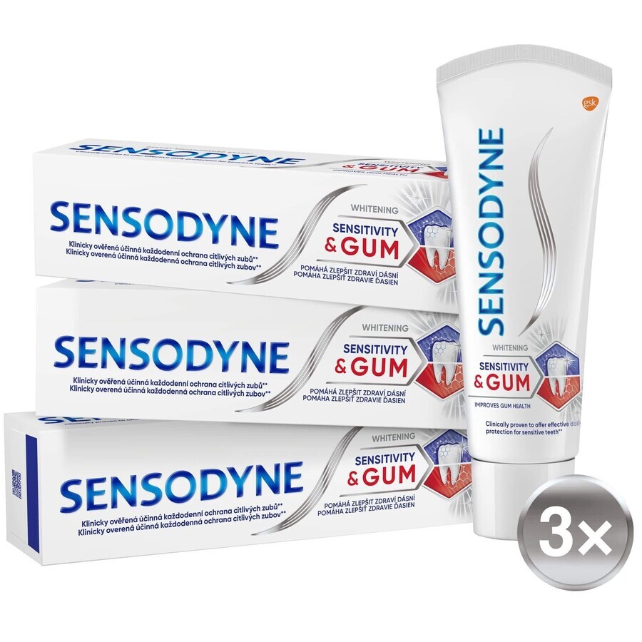 Sensodyne Sens&Gum whitening toothpaste 3 x 75 ml