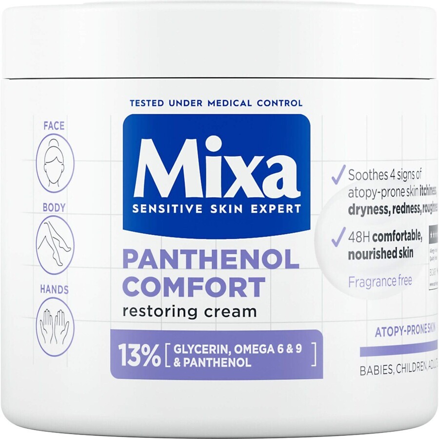 Mixa Pantenol Cuidado corporal regenerador para pieles atópicas, 400 ml