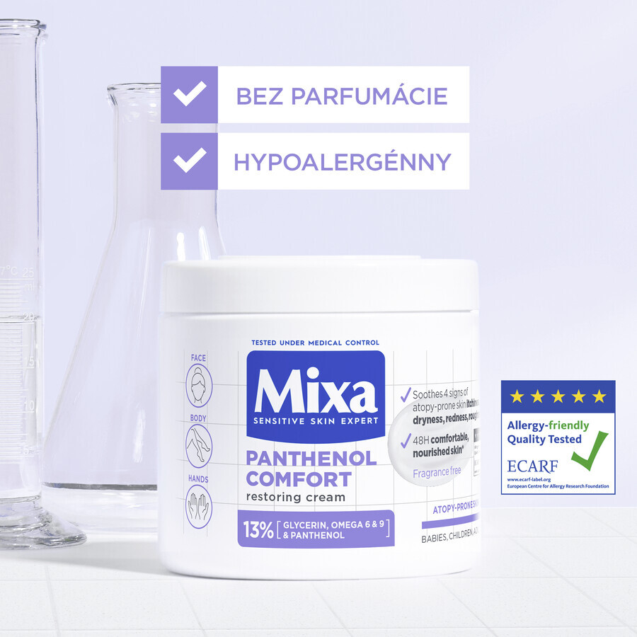 Mixa Pantenol Cuidado corporal regenerador para pieles atópicas, 400 ml