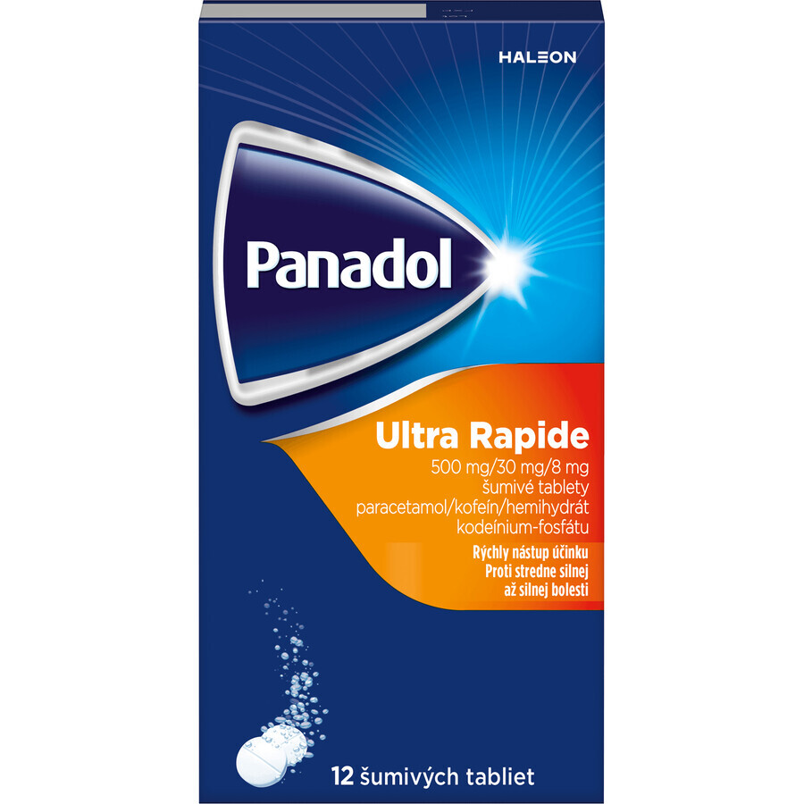 Panadol Ultra Rapide Brausetabletten, mäßige bis starke Schmerzen 12 Brausetabletten