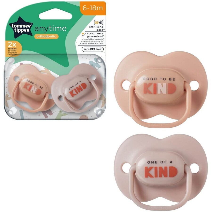 Tommee Tippee CTN AnyTime succhietto in silicone, 6-18m, più colori 2 pz.