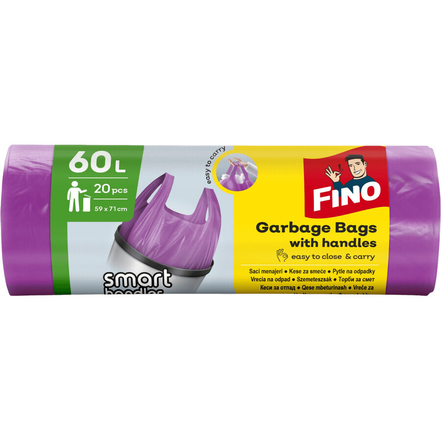 Fino Colour Müllsäcke mit Griffen lila 20 x 60 l