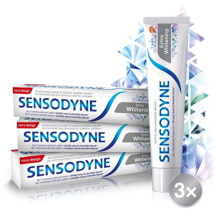 Sensodyne Extra Whitening Toothpaste 3 x 75 ml