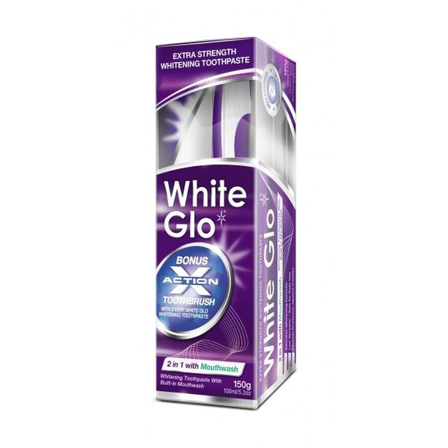 Toothpaste White Glo 2in1 + toothbrush and interdental brush 150 g