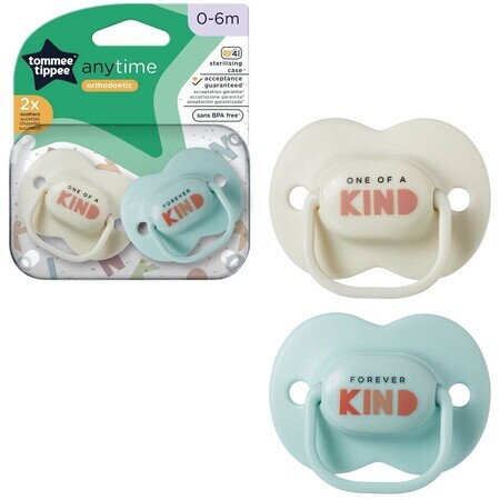 Tommee Tippee CTN Silicone Pacifier Any Time 0-6m 2 pcs