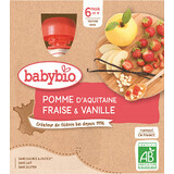 Babybio doypack Apfel, Erdbeere, Vanille 4 x 90 g