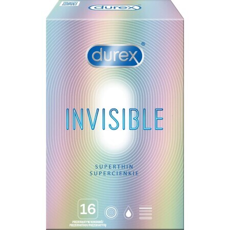 Durex Invisible Invisible Extra Thin Extra Sensitive Preservativi 16 pezzi