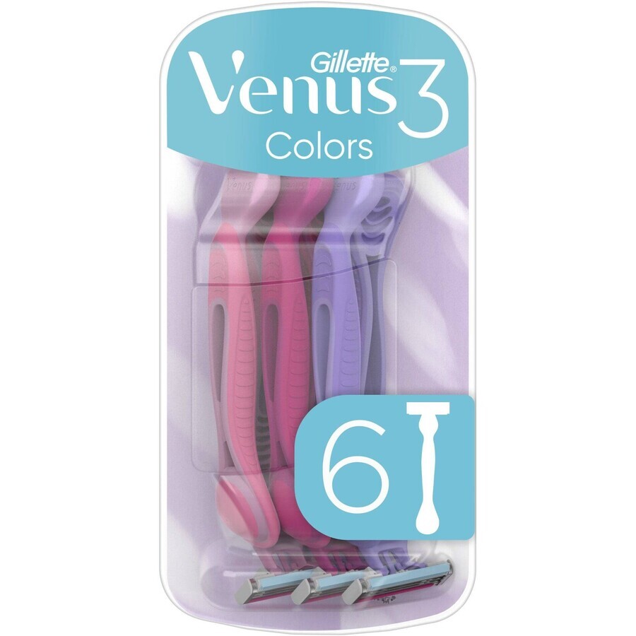 Gillette Venus Venus Simply Simply Venus3 Disposable Shaver Multicolor 6 pcs