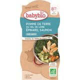 Babybio Menü Kartoffeln und Spinat mit Lachs und Reis 2 x 200 g