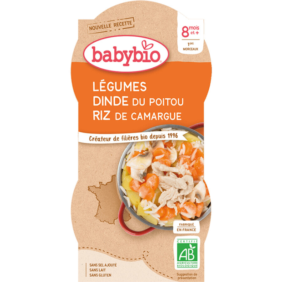 Babybio groentemenu met kalkoen en rijst 2 x 200 g