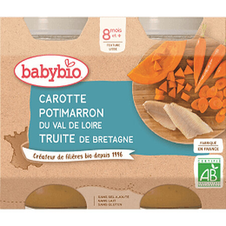 Babybio Wortel- en courgettemenu met forel 2 x 200 g