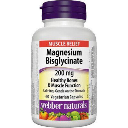 Webber Naturals Magnesium Bisglycinat 200mg, 60 Kapseln