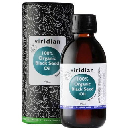 Viridian Olio di semi neri 100% biologico 200 ml