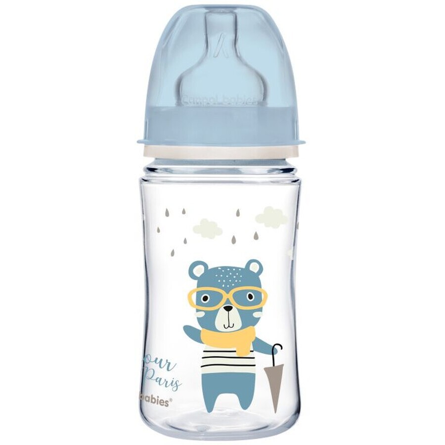 Canpol baby's EasyStart zuigfles BONJOUR PARIS BONJOUR PARIS blauw 240 ml