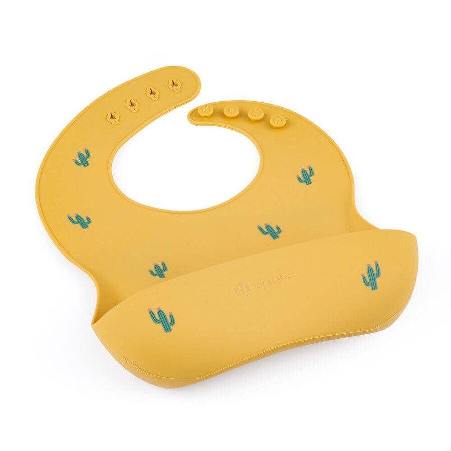 Petite&Mars Silicone bib Take&Match Ochre Cacti Ochre 6m+