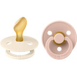 BIBS Anatomic colored natural rubber anatomical pacifiers size 2 Ivory / Blush 2 pcs