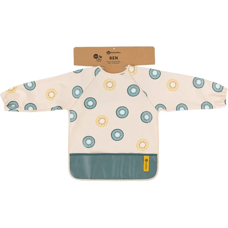 Bib cu mânecă lungă Petite&Mars - Ben Beige Citrus