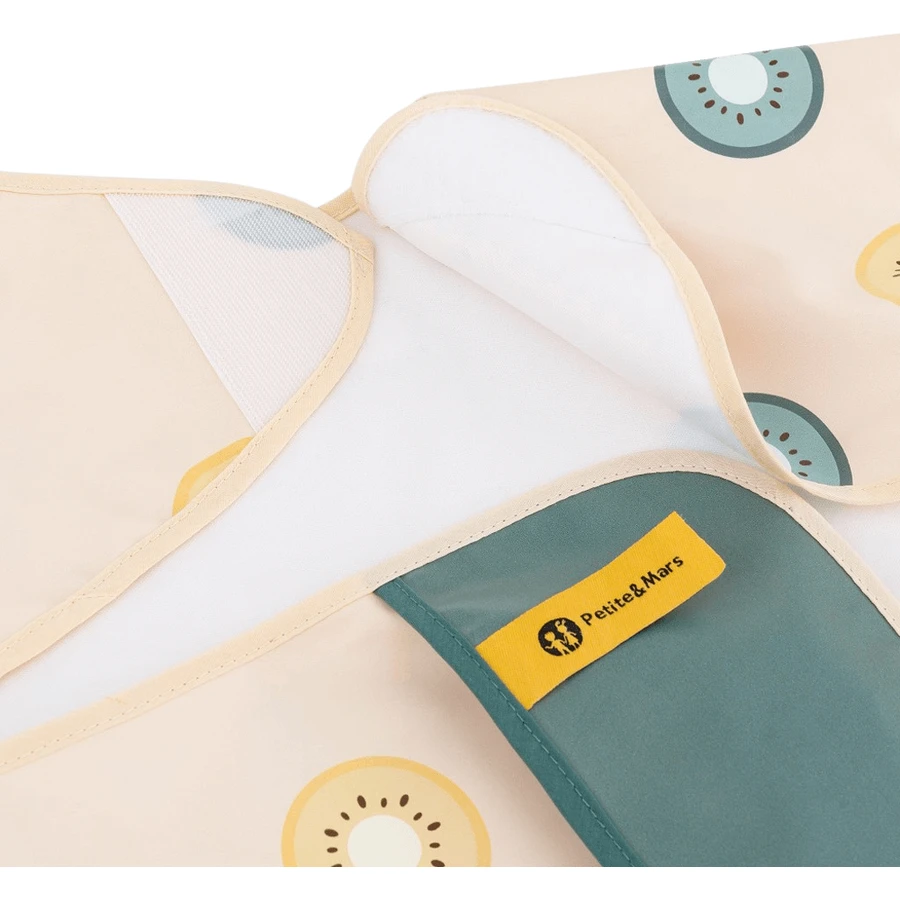 Bib cu mânecă lungă Petite&Mars - Ben Beige Citrus