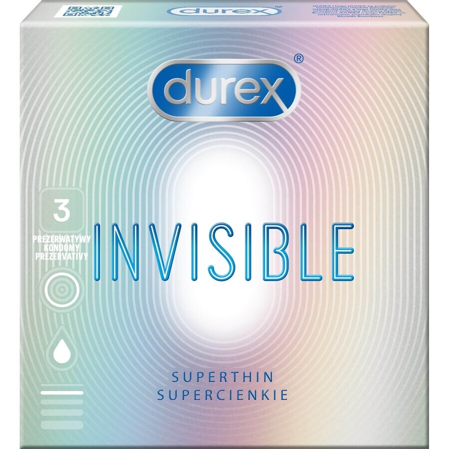 Durex Invisible Extra Sensitive 3 stuks Durex Invisible Extra Sensitive Condooms