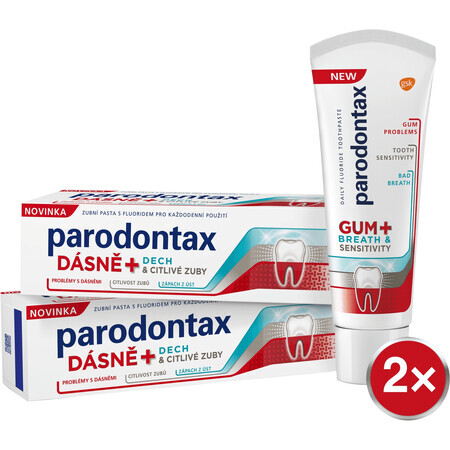 Parodontax Zahnpasta für Zahnfleisch + Atem und Empfindlichkeit 2 x 75 ml