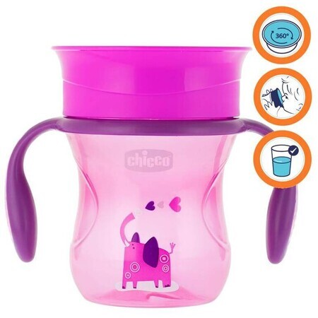 Chicco Beker Perfect 360 met handvaten roze 12m+ 200 ml