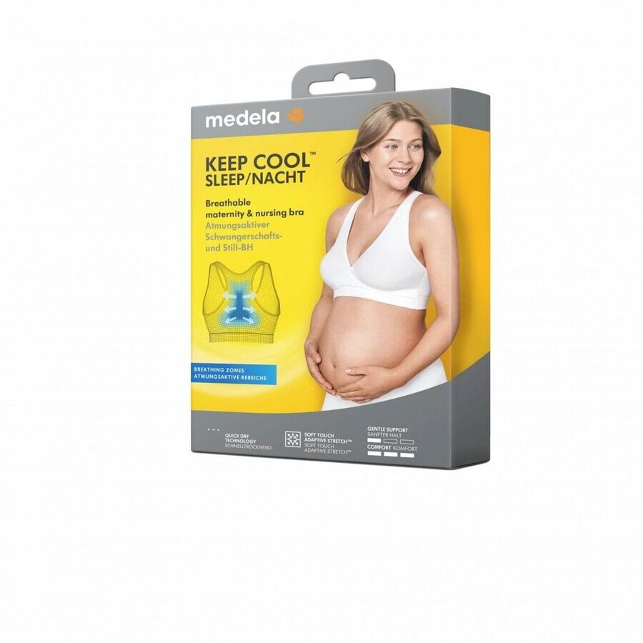 Reggiseno notturno per maternità e allattamento Medela Keep Cool, nero L