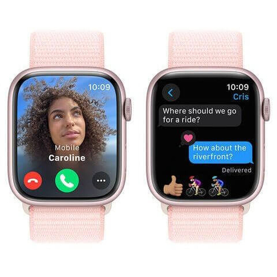 Apple Watch Series 9 GPS Carcasa de aluminio de 45 mm con correa deportiva, rosa