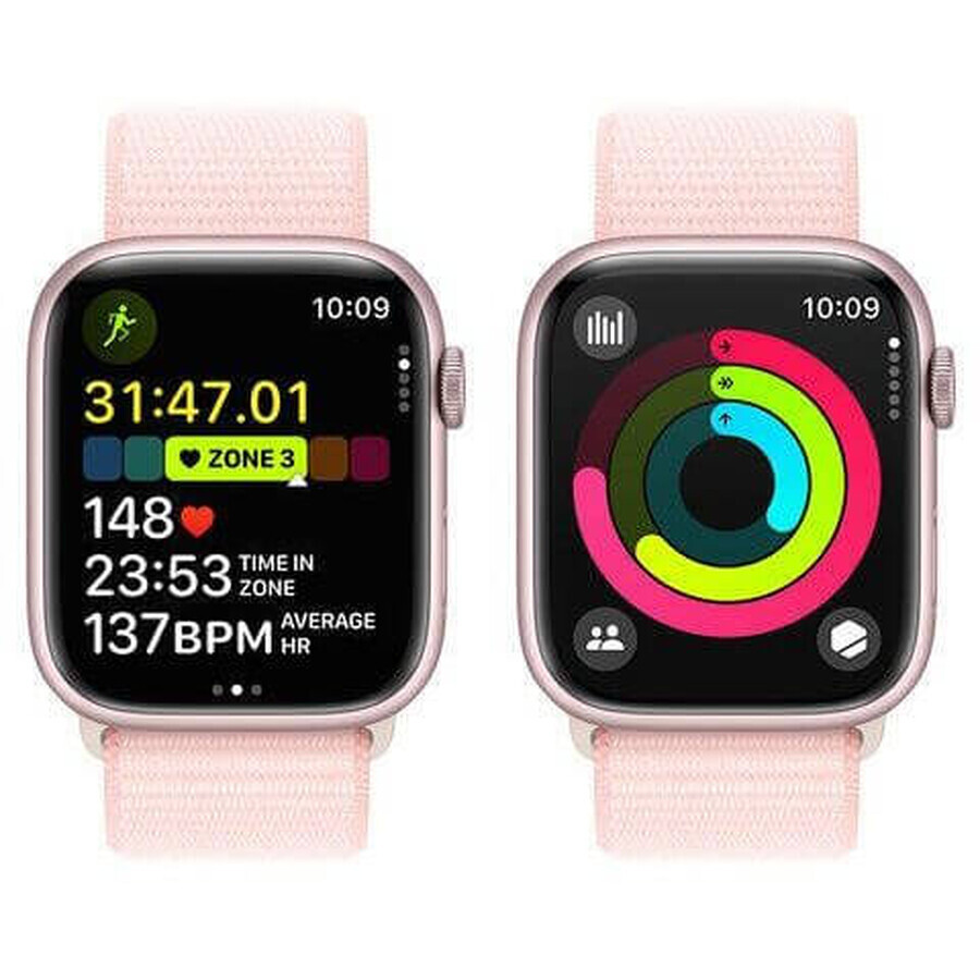 Apple Watch Series 9 GPS Carcasa de aluminio de 45 mm con correa deportiva, rosa