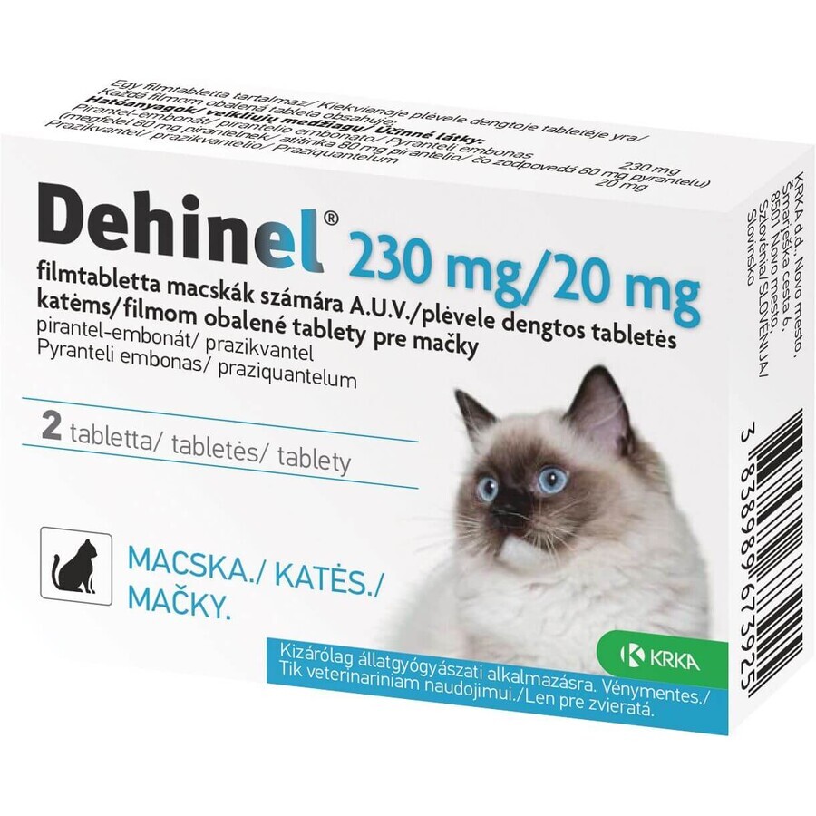 Dehinel 230 mg/20 mg para gatos comprimidos 2 comprimidos