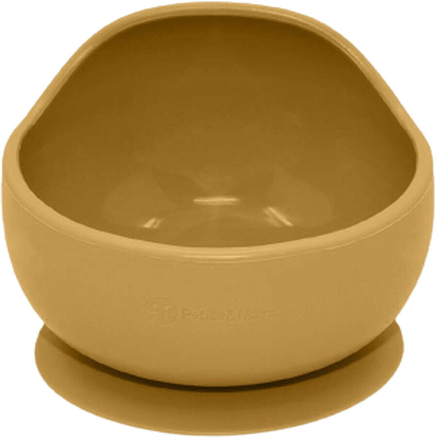 Petite&Mars Silicone bowl with suction cup TAKE&MATCH Intense ochre 6m+ 350 ml