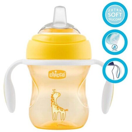 Chicco Transition Lerntasse mit Griffen, gelb, 4m+ 200 ml