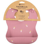 Petite&Mars Silicone bib Take&Match Rose Princesses 6m+