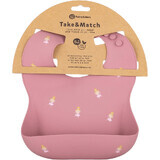 Petite&Mars Silicone bib Take&Match Rose Princesses 6m+