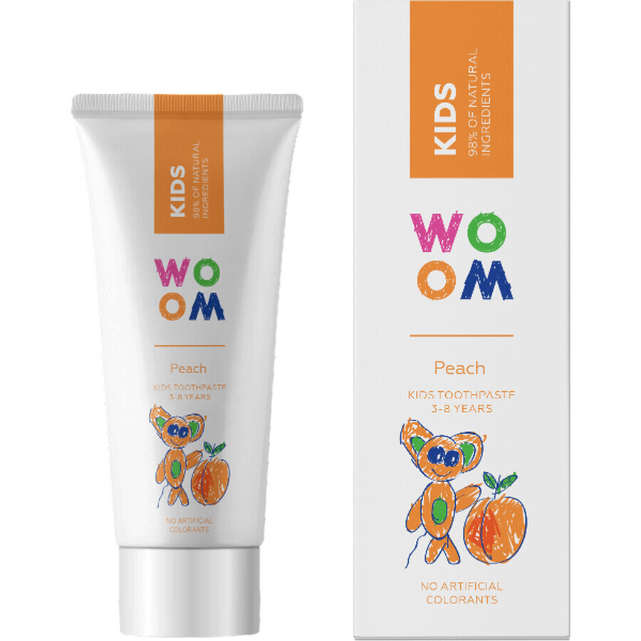 Woom Kids Peach Toothpaste for children 3-8 years 50 ml