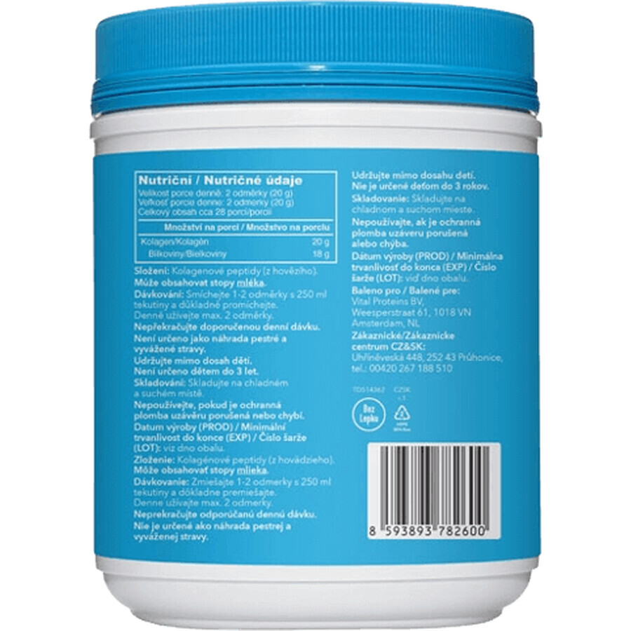 Collagene in polvere Collagen Peptides, 567 g, Vital Proteins