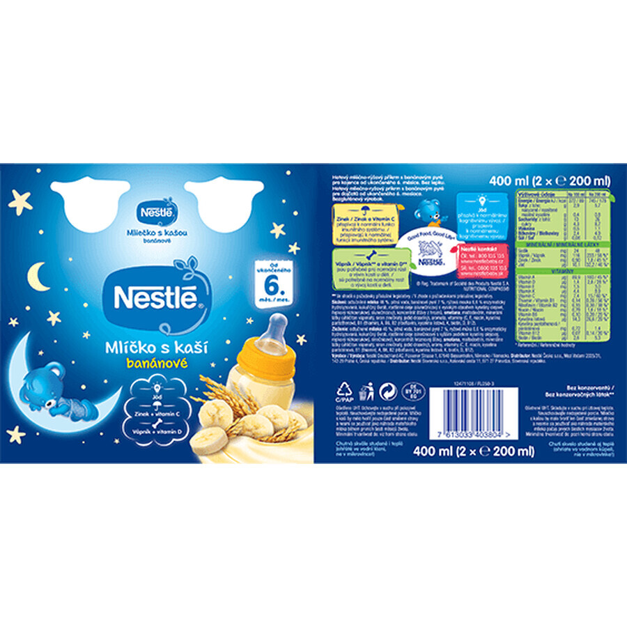 Nestlé Milch mit pürierter Banane 6 Monate 2 x 200 ml