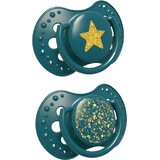 LOVI Sucette en silicone Dynamic Stardust 18m+ - Vert 2 pcs