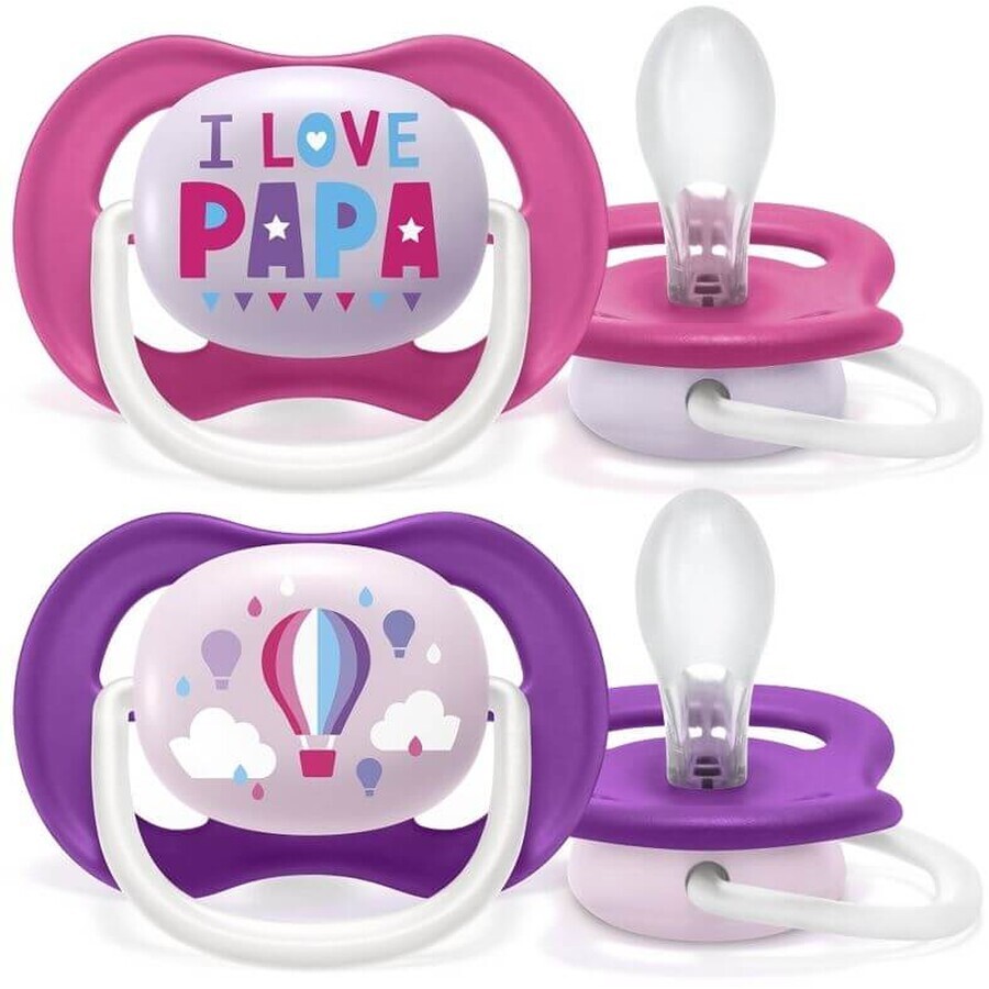 Philips Avent Ultra air text pacifier 6-18m girl 2 pcs