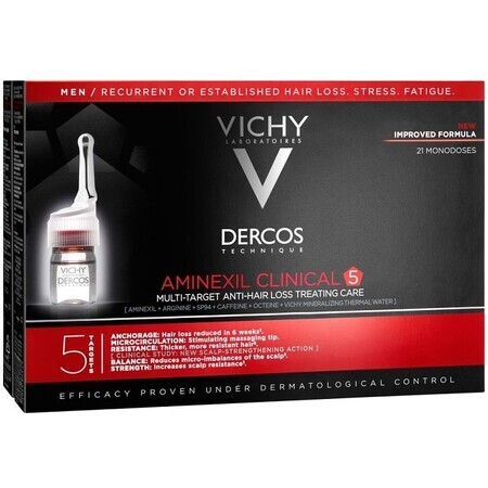 Vichy Dercos Aminexil Clinical 5 pour hommes 21 x 6 ml