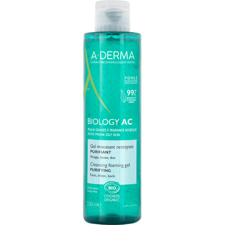 A-Derma gel nettoyant moussant pour les peaux à tendance acnéique 200 ml