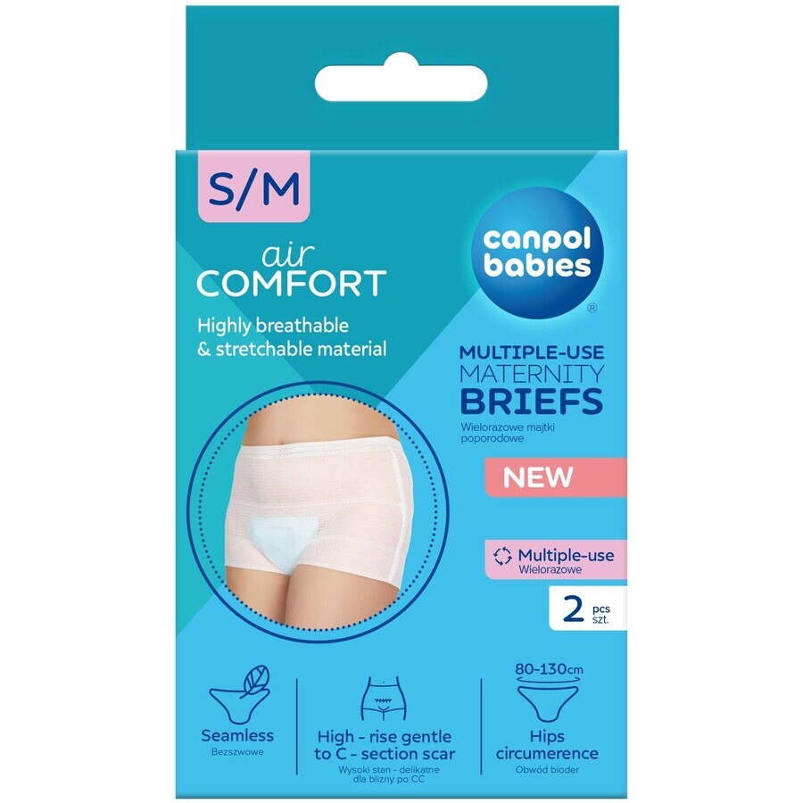 Canpol S/M - Culotte de maternité élastiquée post-partum pour enfants, 2 pièces