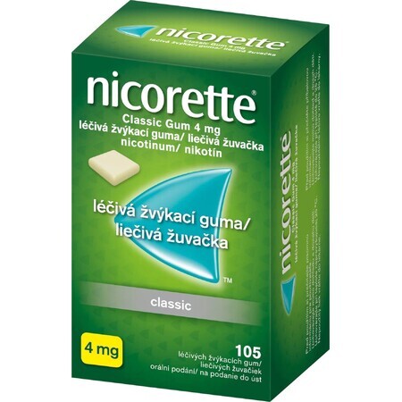 Nicorette ® Classic Gum 4 mg, gomme à mâcher médicinale 105 pièces