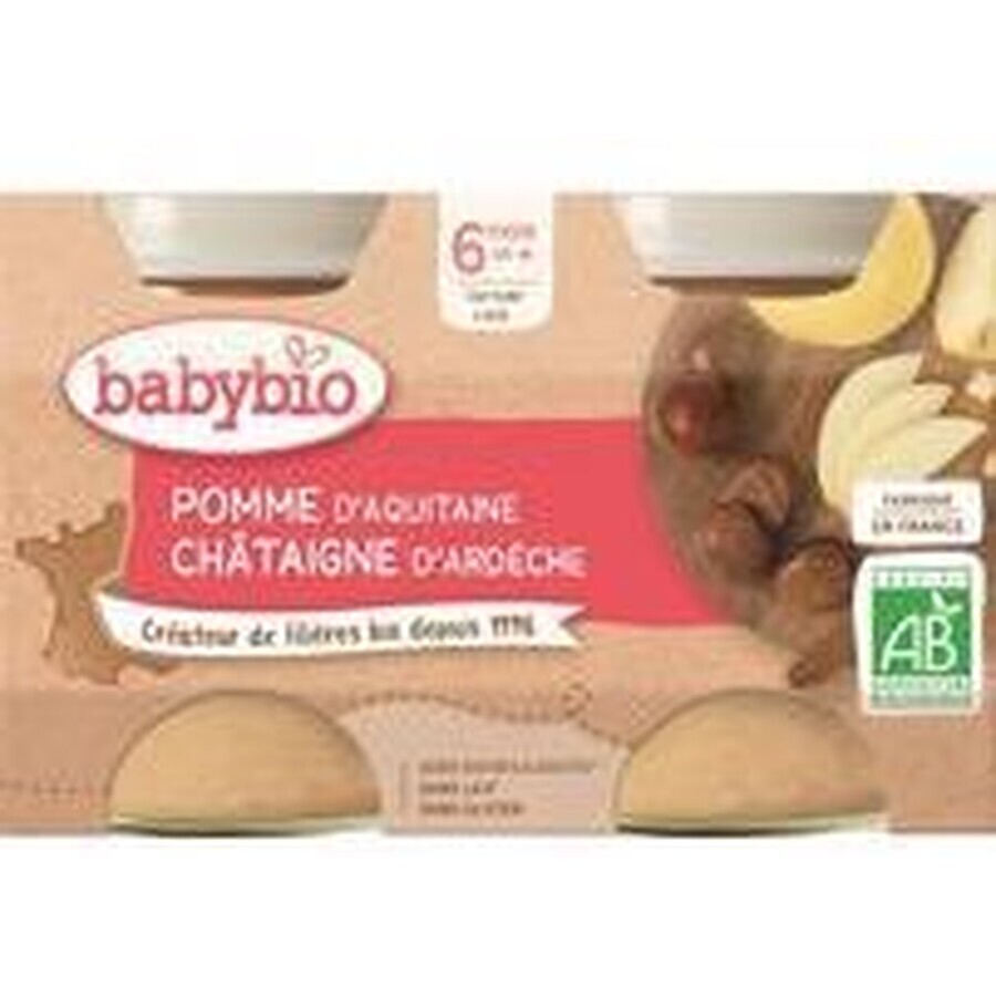 Babybio Apfel-Fruchtpüree mit Kastanienpüree 2 x 130 g