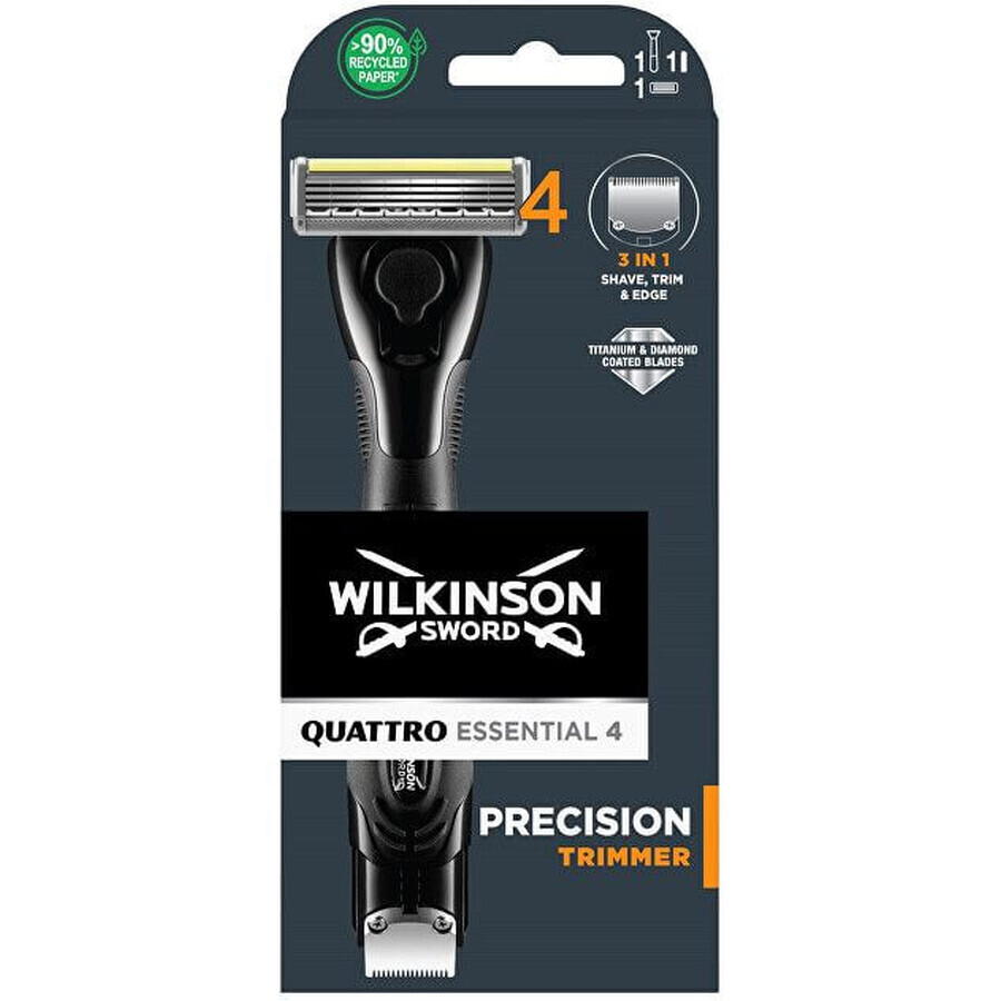 Wilkinson Sword Quattro Essential Precision Trimmer razor + 1 replacement head