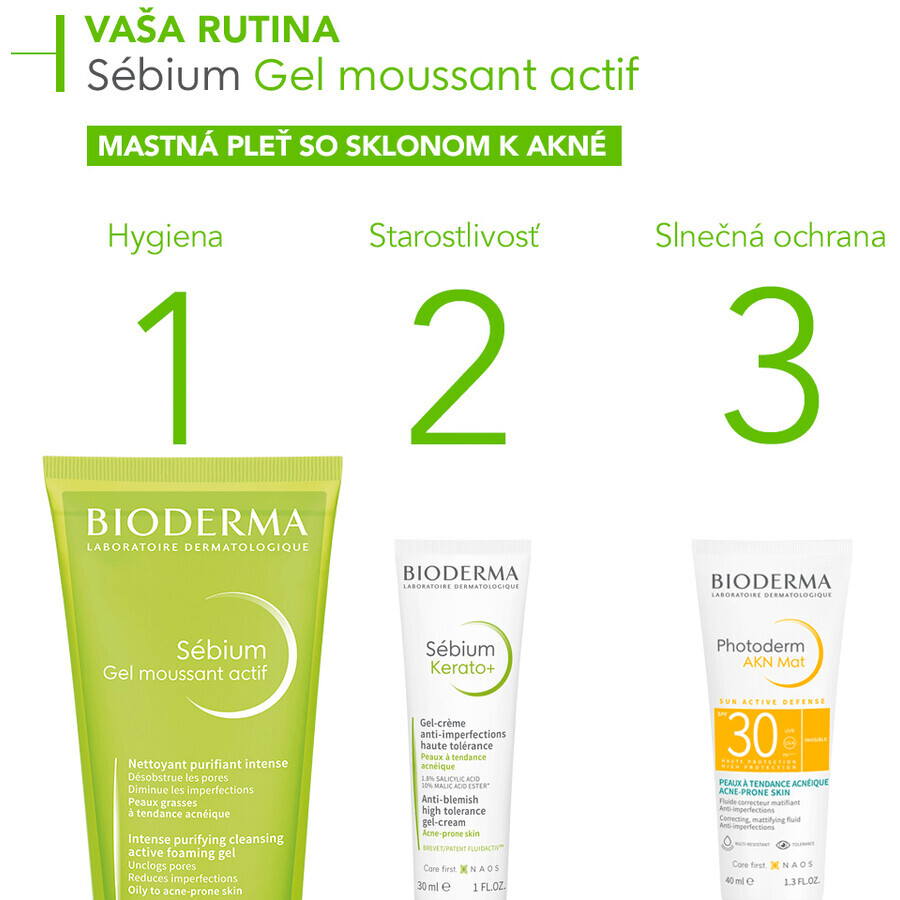 Bioderma Sébium Gel moussant actif Gel detergente per pelli grasse e acneiche 200 ml