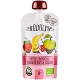 Rudolfs Organic Fruit snacks gluten free Apples, bananas, strawberries with cream 110 g