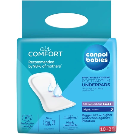 Tampoane de noapte postpartum pentru copii Canpol - ultra absorbante, 10 buc