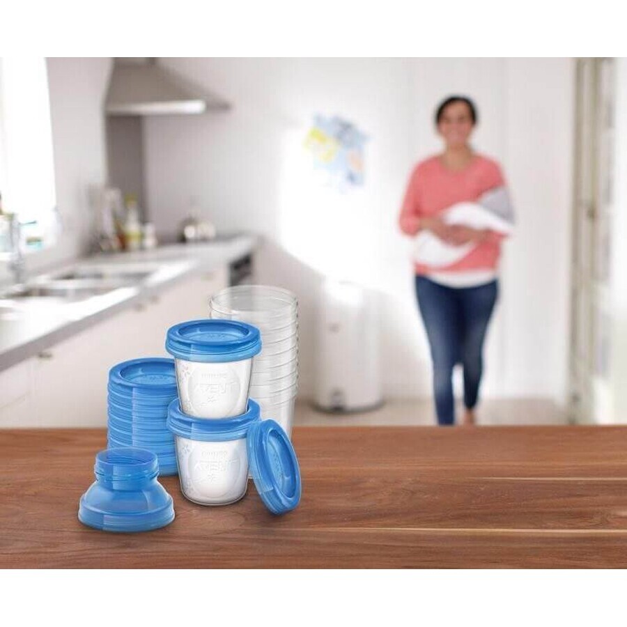 Philips Avent VIA-bakjes met adapter 10 x 180 ml