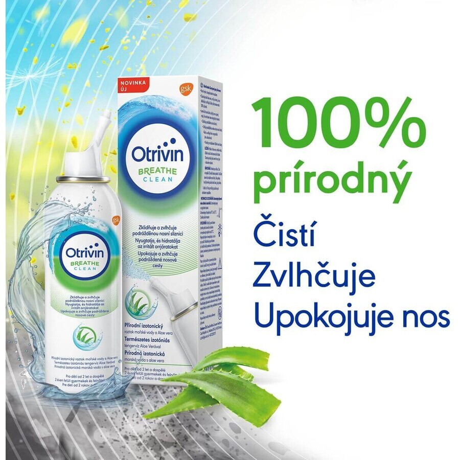 Otrivin Breathe Clean Eau de mer isotonique à l'aloe vera pour le lavage nasal 100 ml